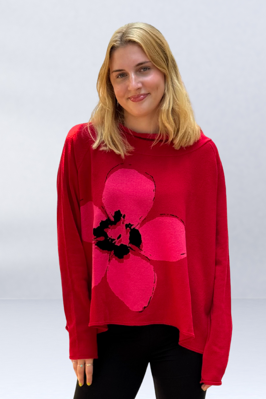 Jacquard Pullover in Rose