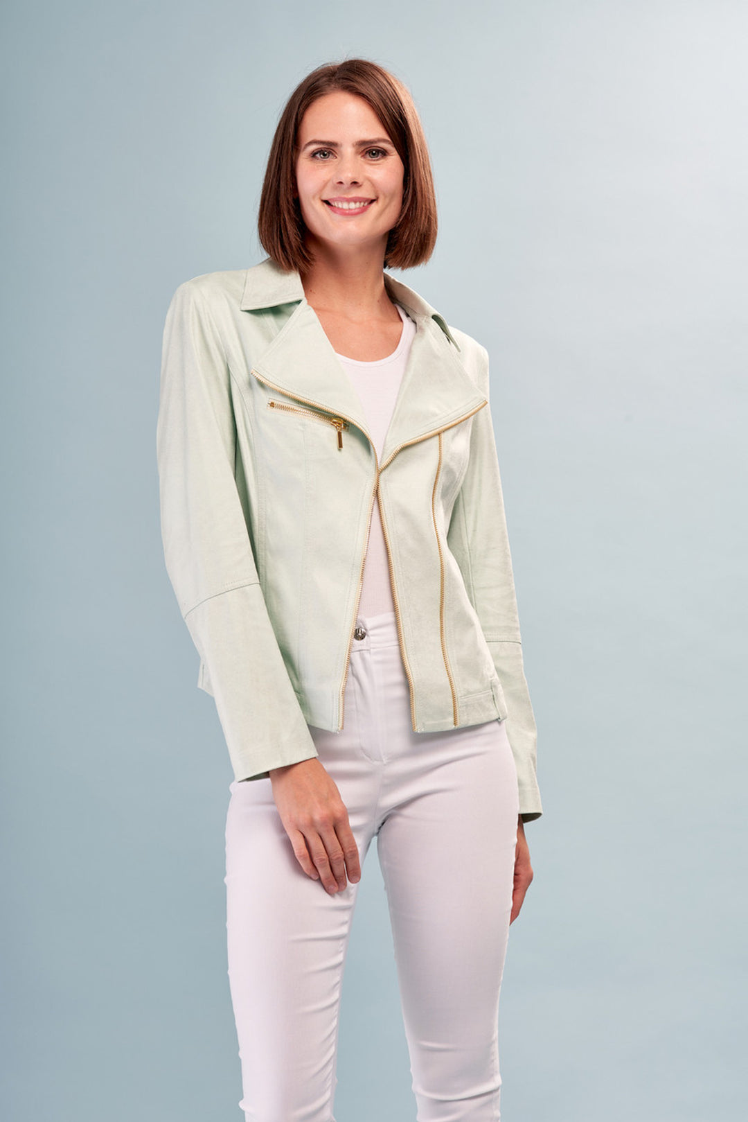 Vegan leather Moto Jacket Mint