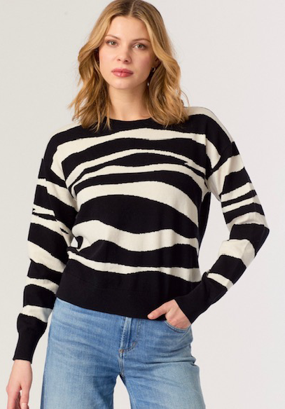 Zebra Crewneck Black