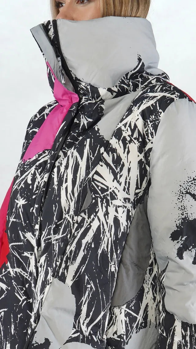 Short Puffer Coat Multicolor