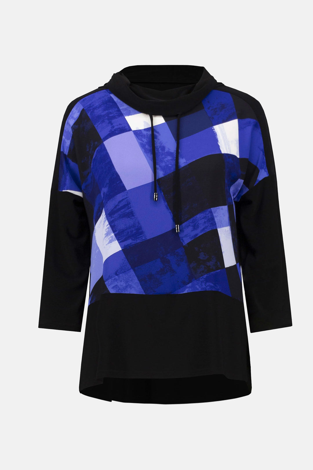 Silky Knit Plaid Print Boxy Tunic