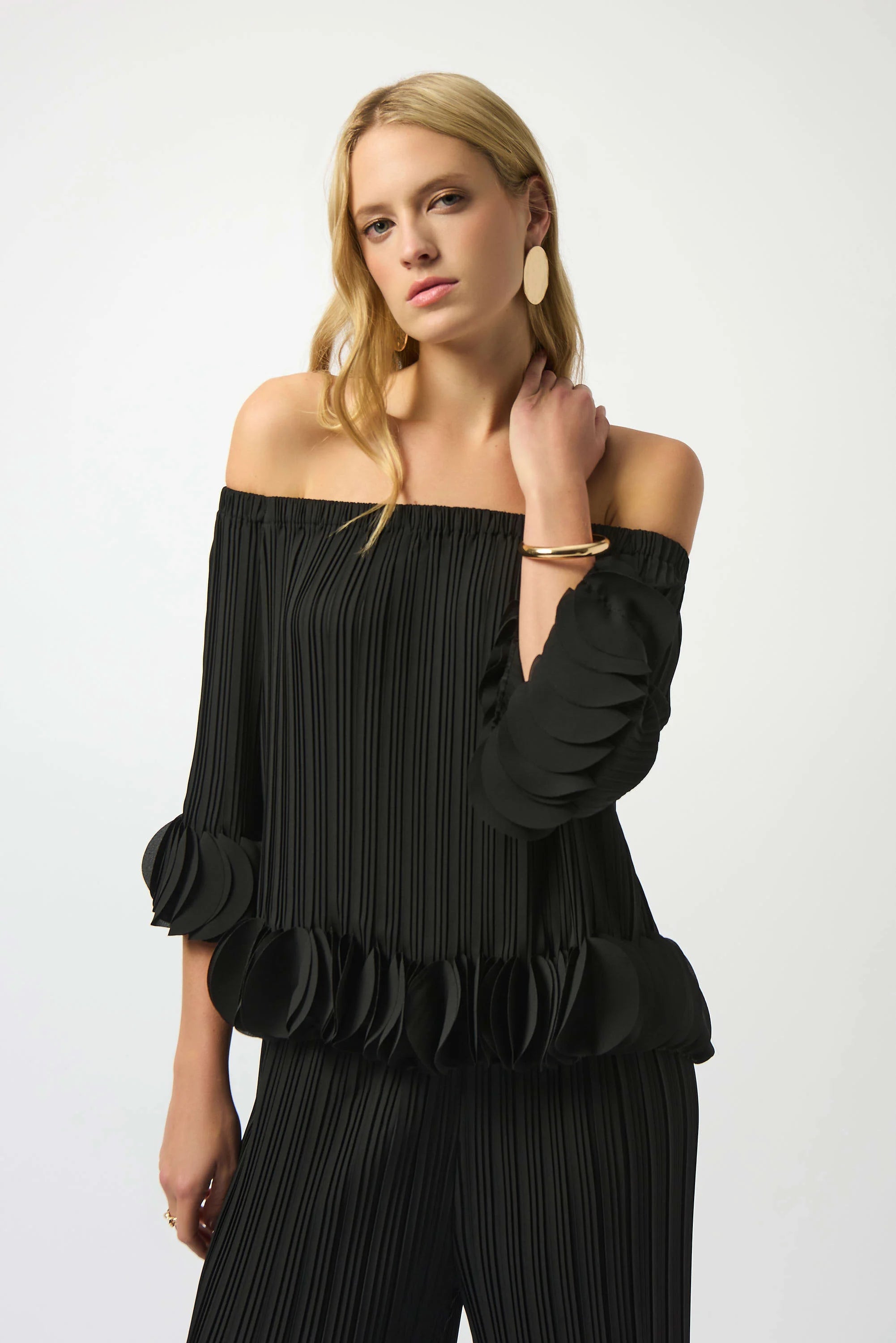 Georgette Off Shoulder Pleated Top – Just Perfect Collection Online