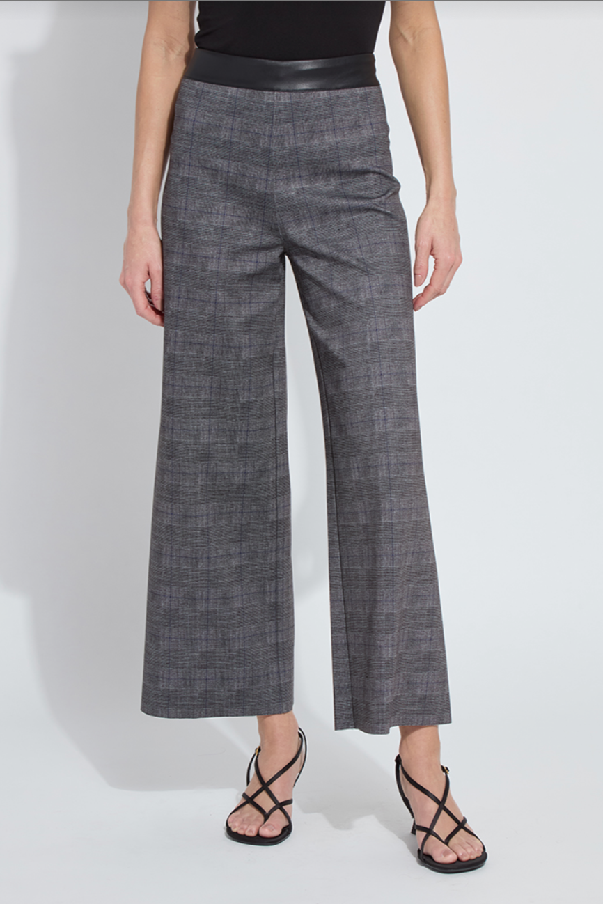 Denver Ponte Pants Charcoal Plaid