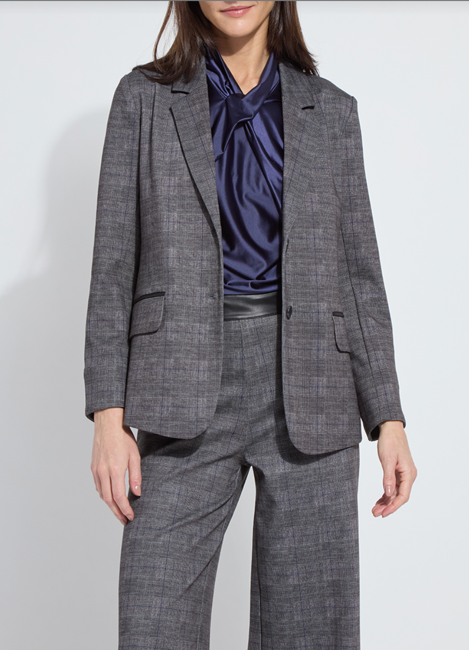Everest Ponte Blazer Charcoal Plaid