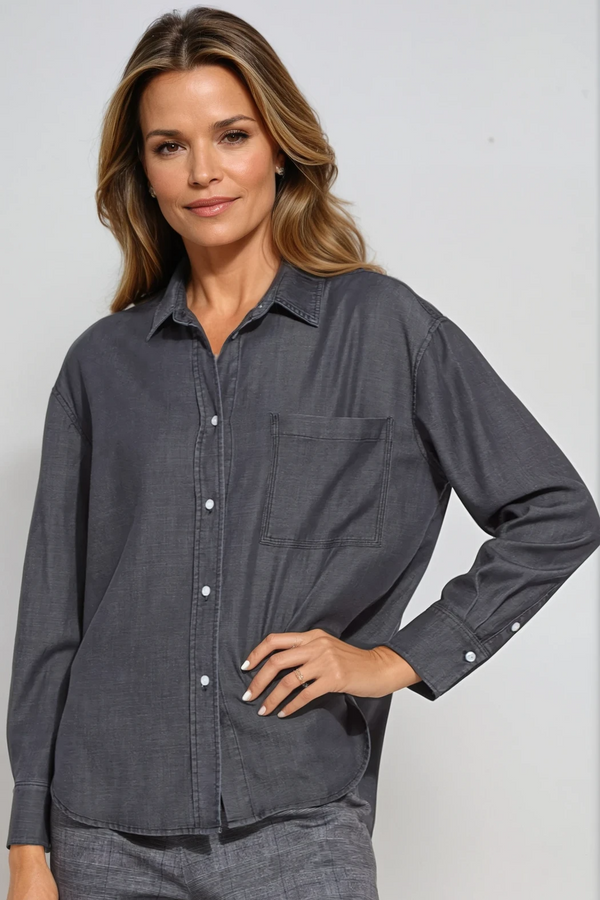 Lunette Chambray Shirt Washed Black