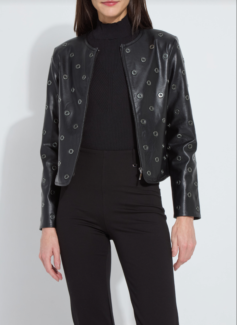 Geneva Gromet Vegan Jacket Black