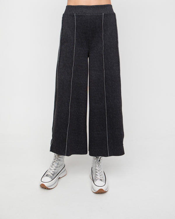 Denim Asymmetrical Pant Black