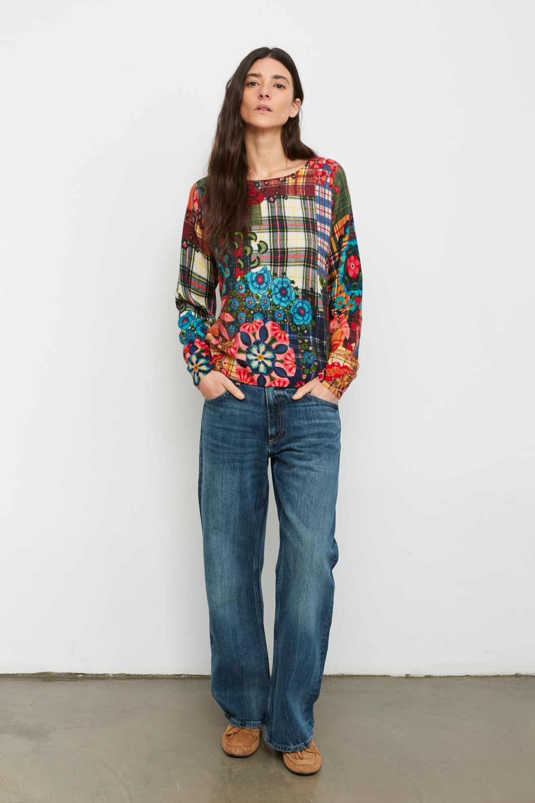 Cashmere Print Top Red