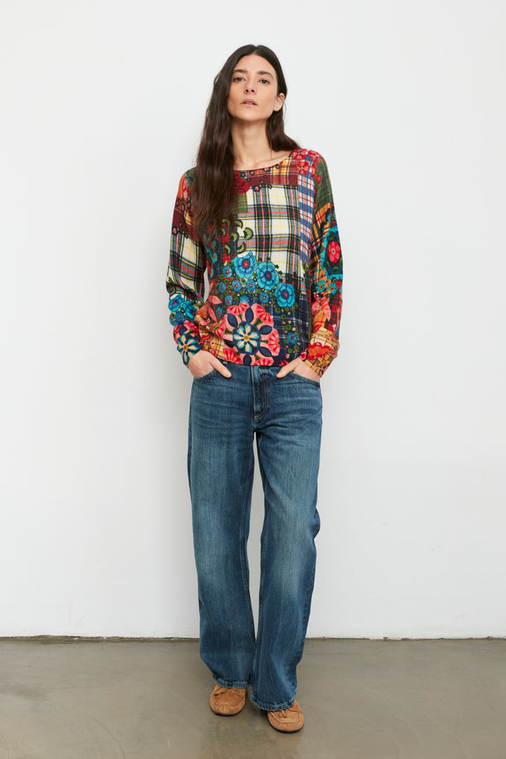 Cashmere Print Top Red