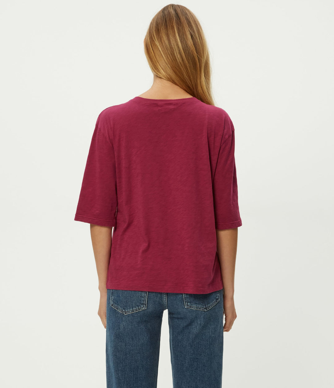 Reid Oversized Crew in Ruby