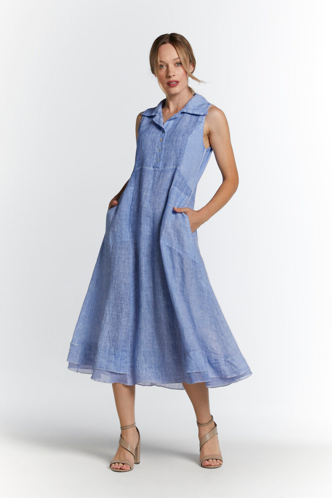 Sleeveless Pocket Dress Sky
