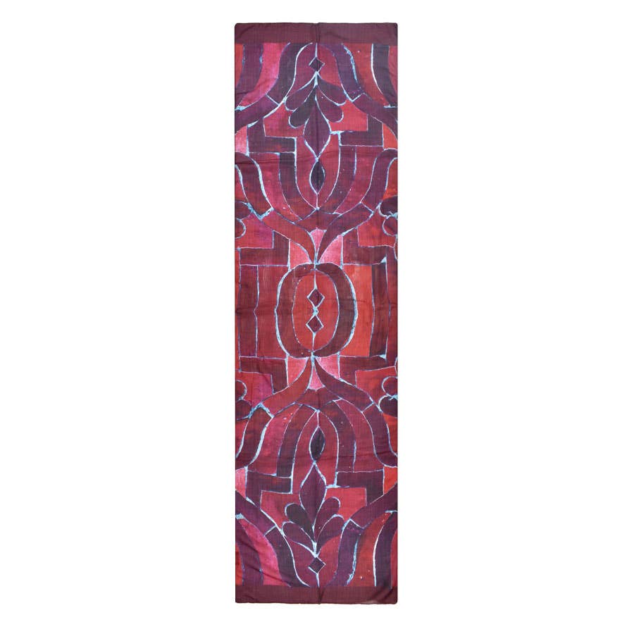 Fleur Stained Glass Silk Scarf