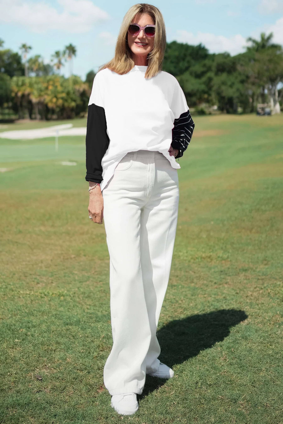 Pima Cotton Mixed Up Boxy T White