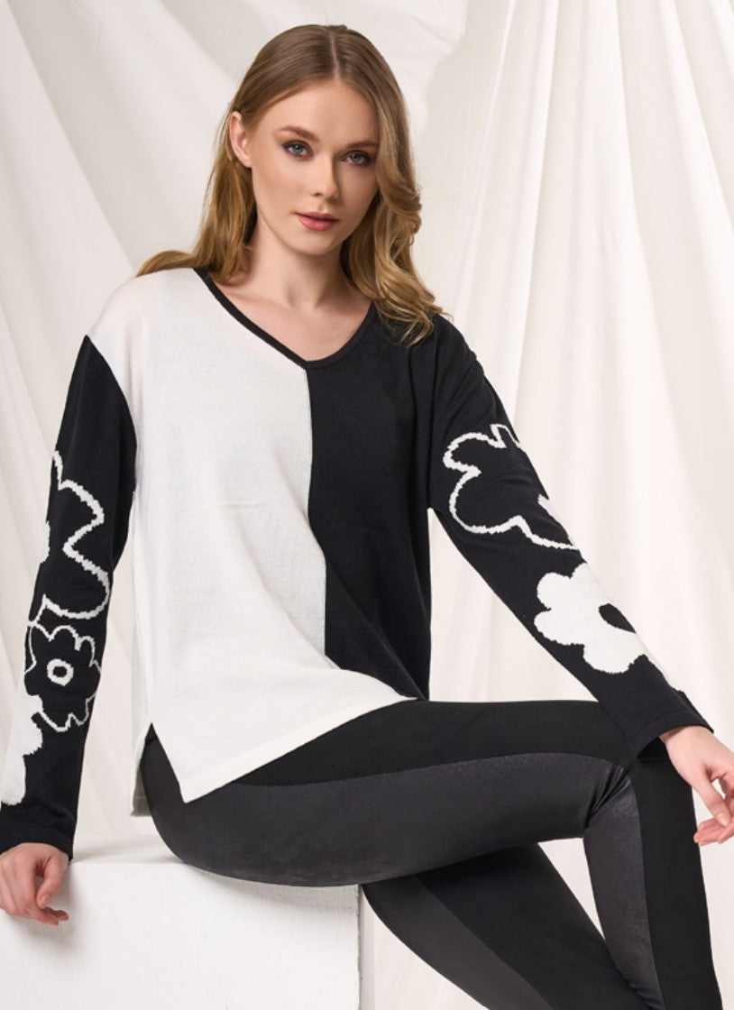 V-Neck Daisy Sweater