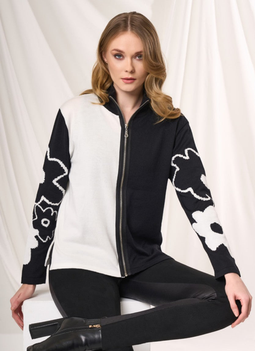 Zip Daisy Jacket Black