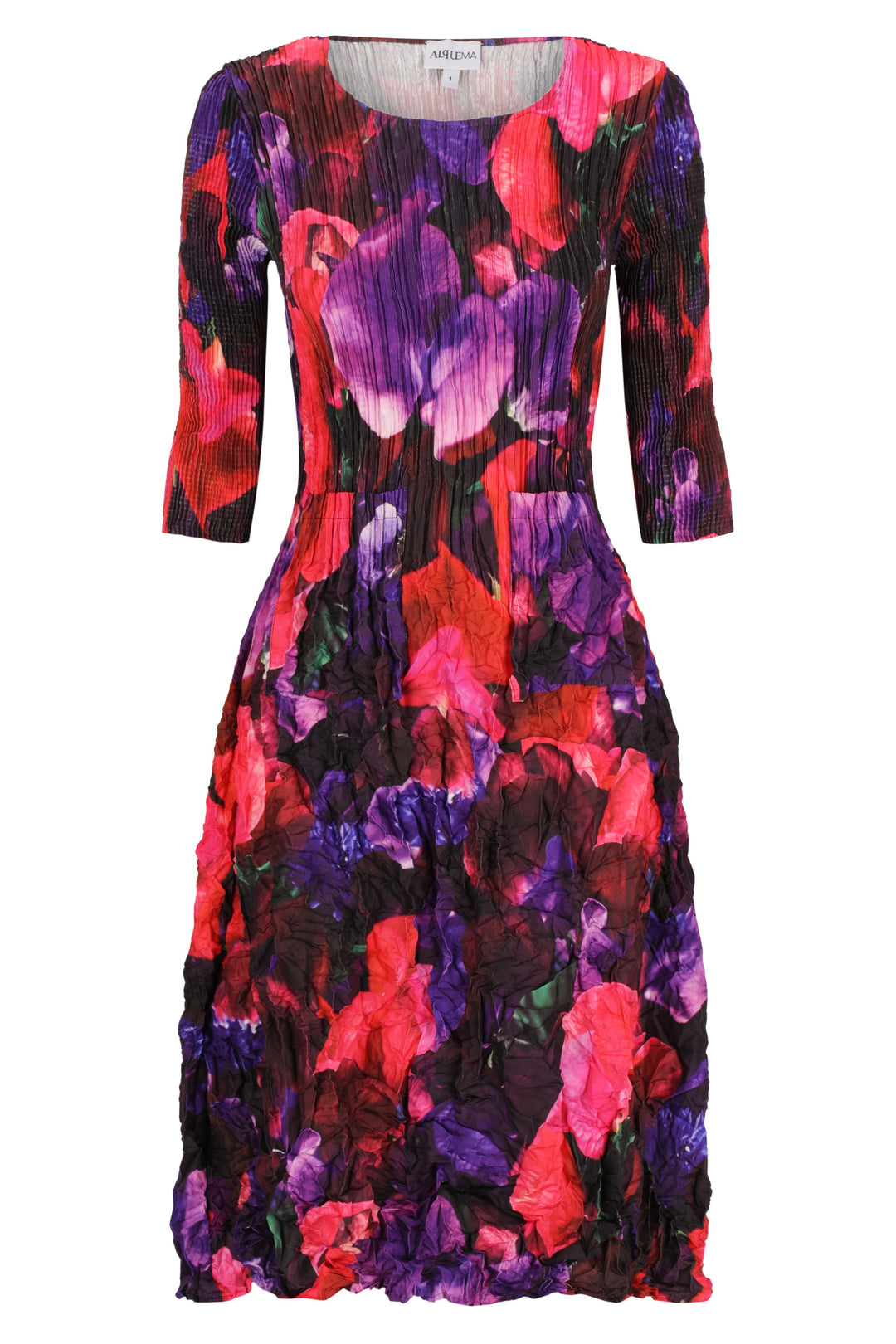 3/4 Sleeve Smash Pocket Dress Sweet Pea