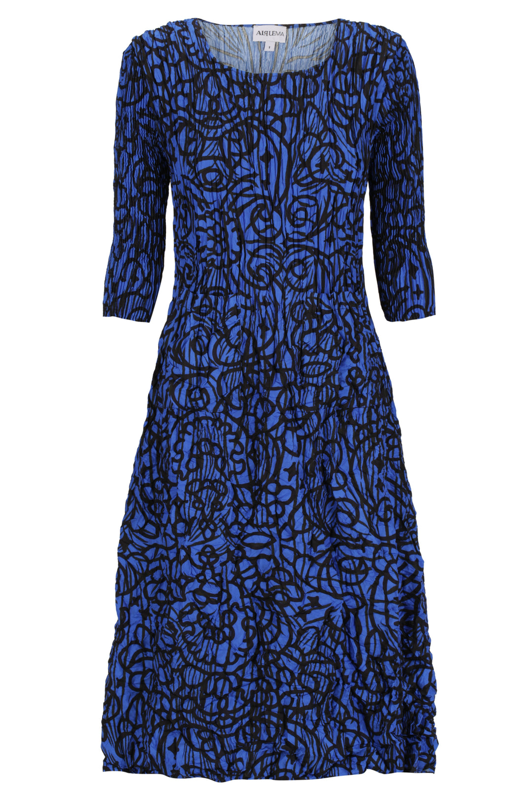 3/4 Sleeve Smash Pocket Dress Lapis Gem