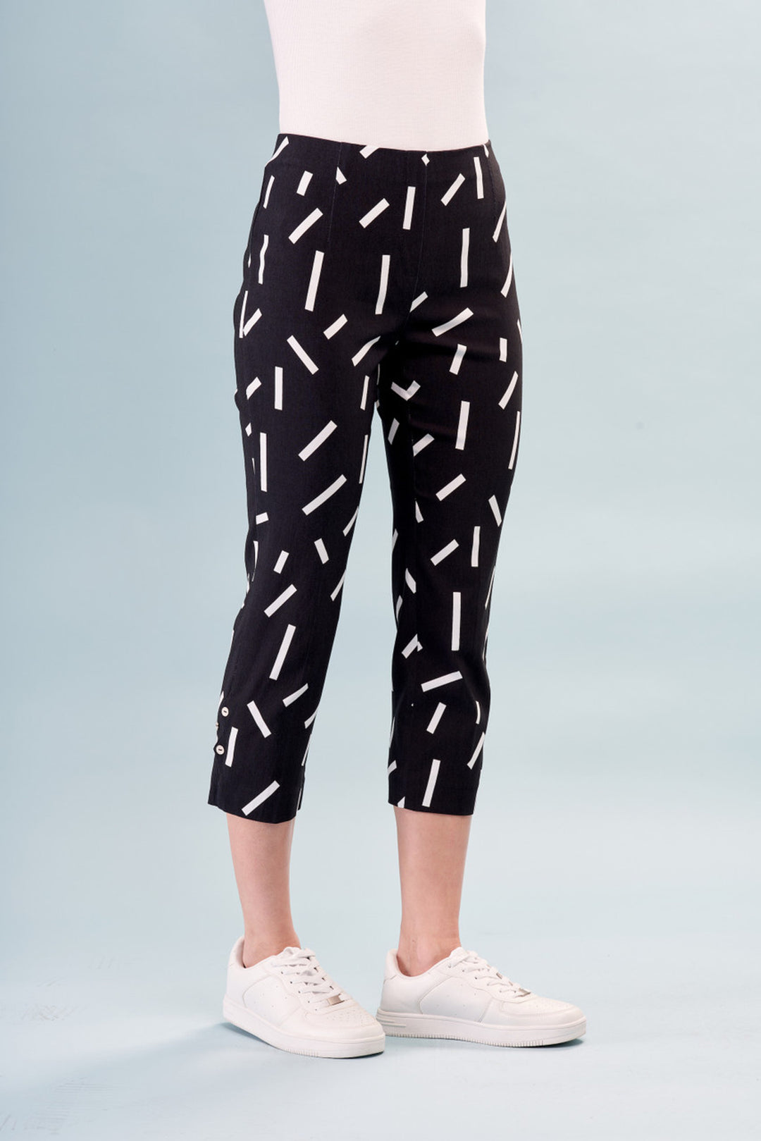 Techno Side Button Crop Pant Confetti