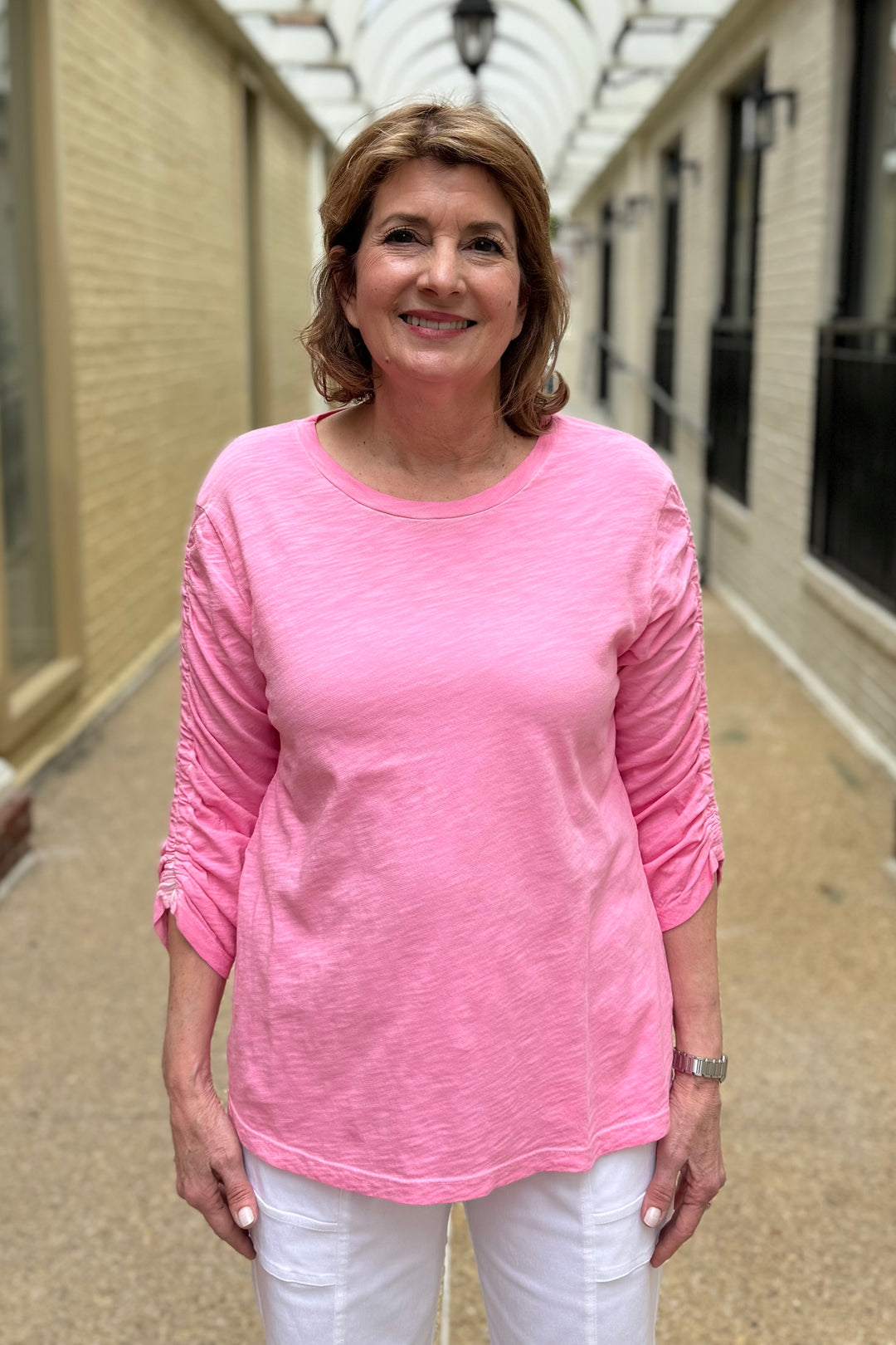 Ruched Sleeve Top Azalea