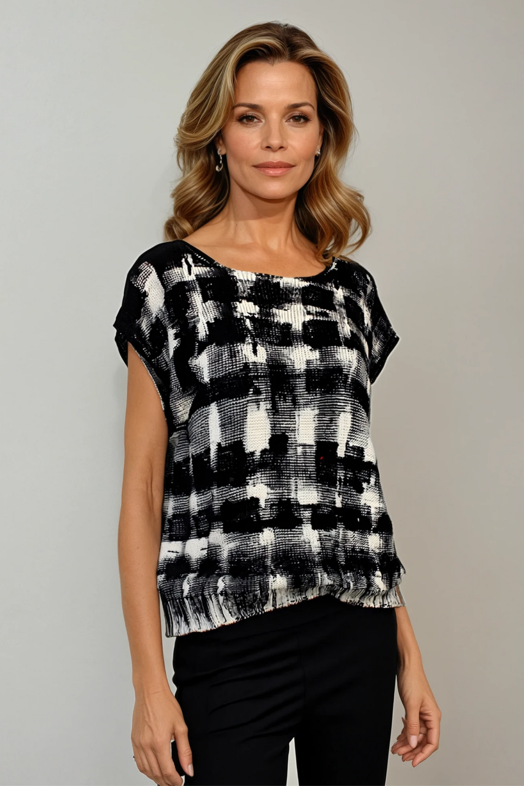 Batik Cap Sleeve Sweater