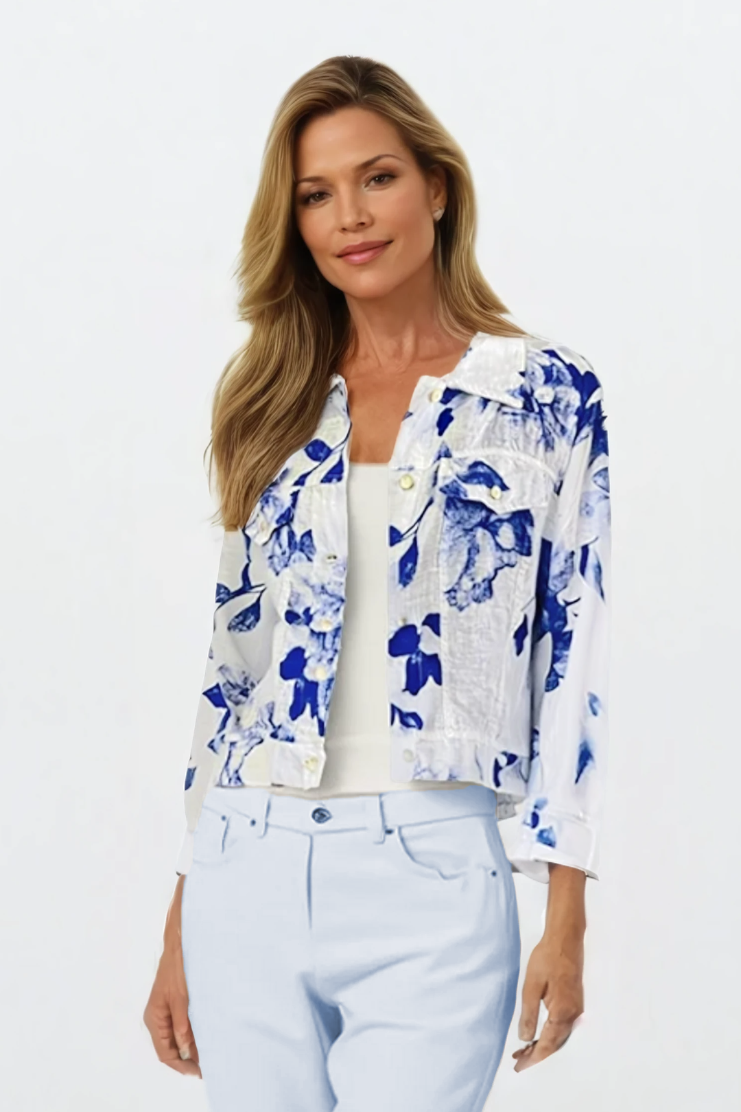 Linen Jean Jacket Harbor Blue