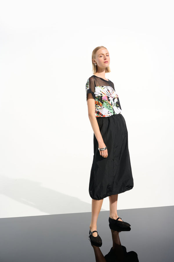 Memory Balloon Skirt With Elastic Waisband