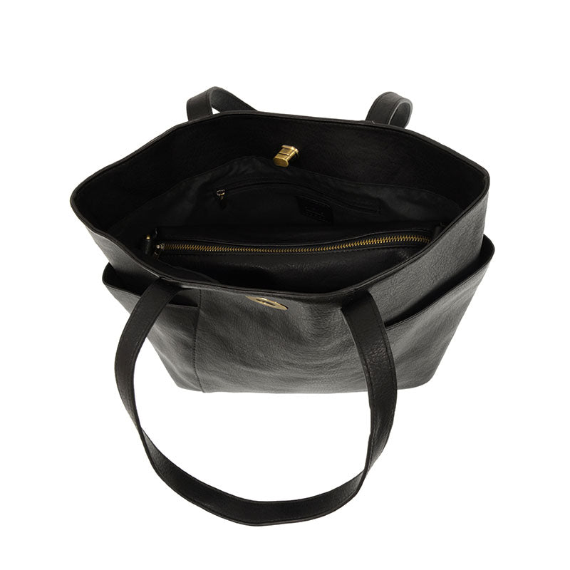 Judy Turn Lock Tote Black