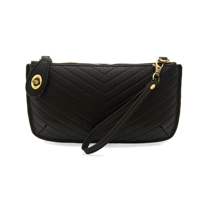 Quilted Mini Crossbody Wristlet Clutch Black