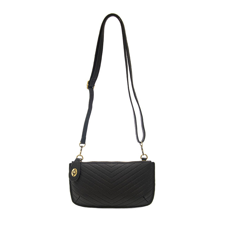 Quilted Mini Crossbody Wristlet Clutch Black