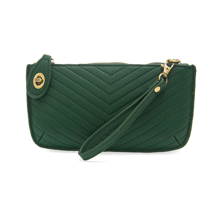 Quilted Mini Crossbody Wristlet Clutch Forest