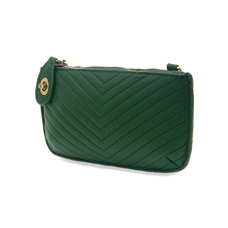 Quilted Mini Crossbody Wristlet Clutch Forest