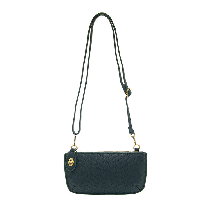 Quilted Mini Crossbody Wristlet Clutch Teal