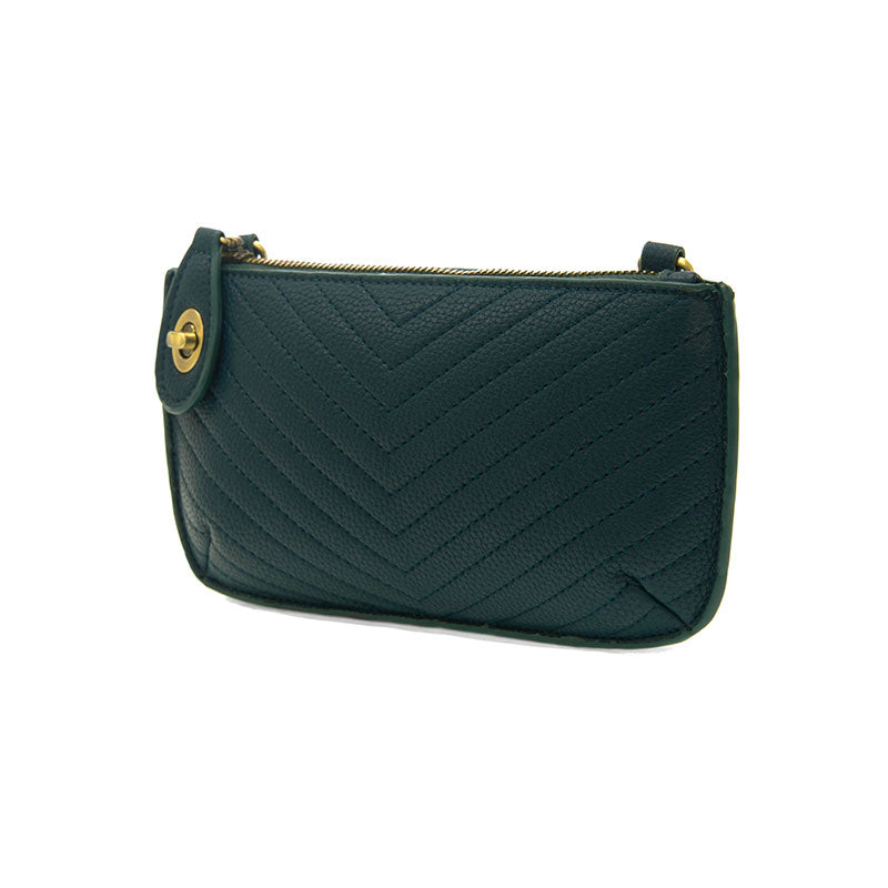 Quilted Mini Crossbody Wristlet Clutch Teal