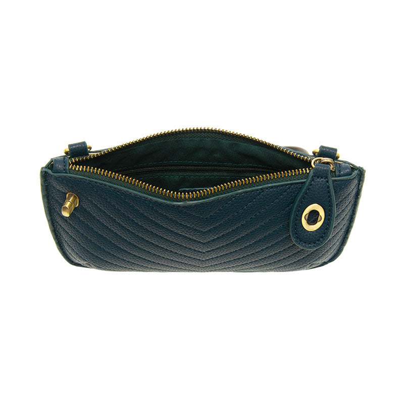 Quilted Mini Crossbody Wristlet Clutch Teal