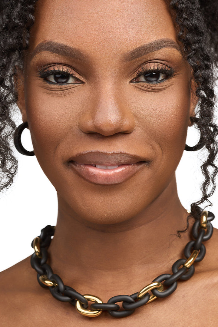 Barile Mini Bike Chain Necklace in Matte Black