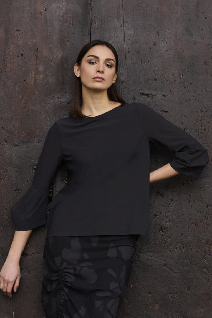 Daphne Puff Sleeve Top Smoke