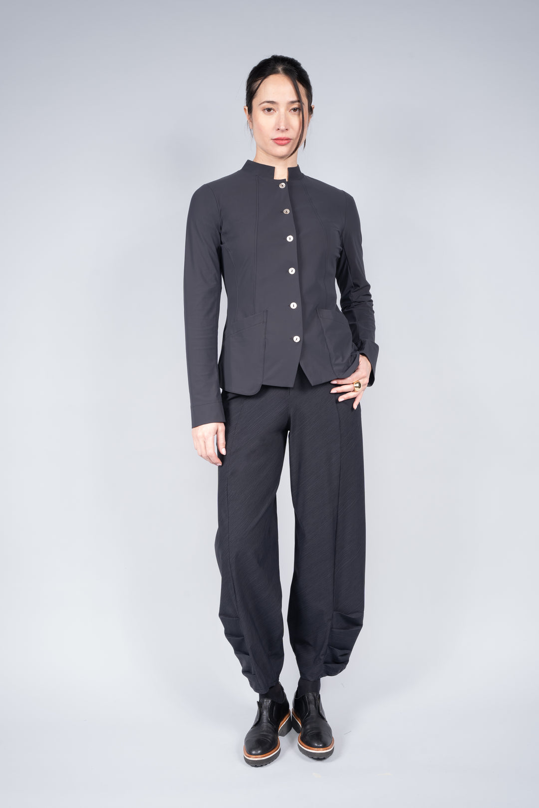 Gambit Mandarin Jacket Smoke