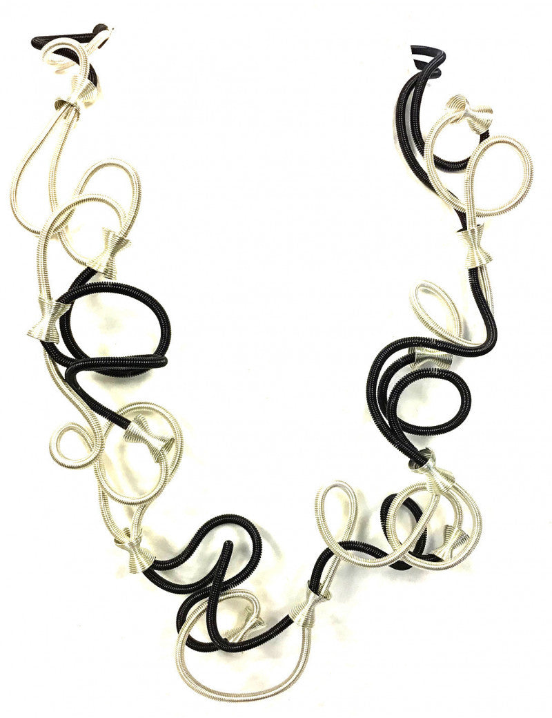 Coiled Wire & Beads Necklace
