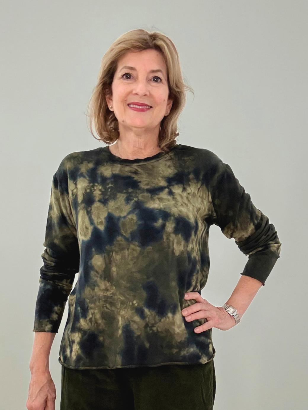 Long Sleeve Crew Neck Shirt in Olive