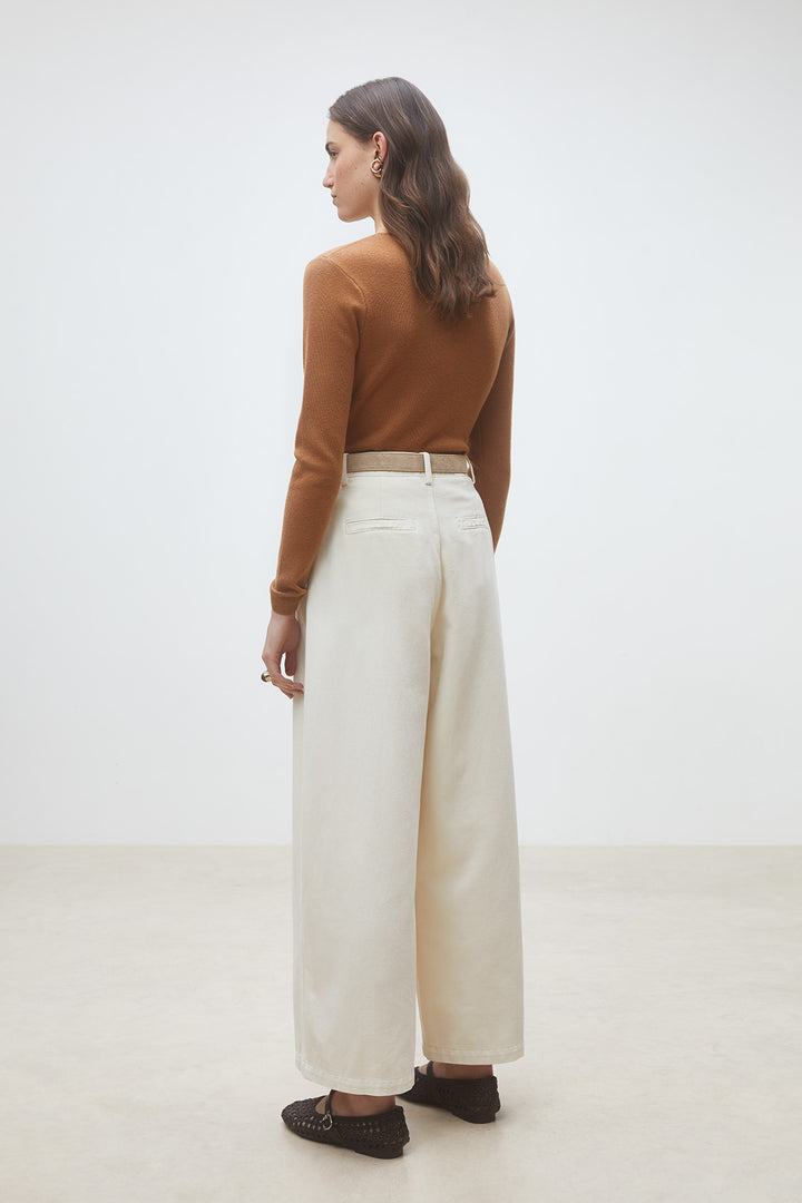 Gamira Ruffle Blouse Camel