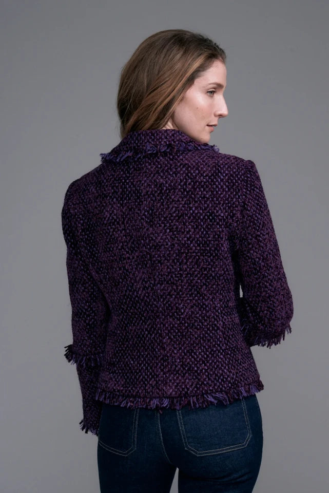 Lana Tweed Blazer Aubergine