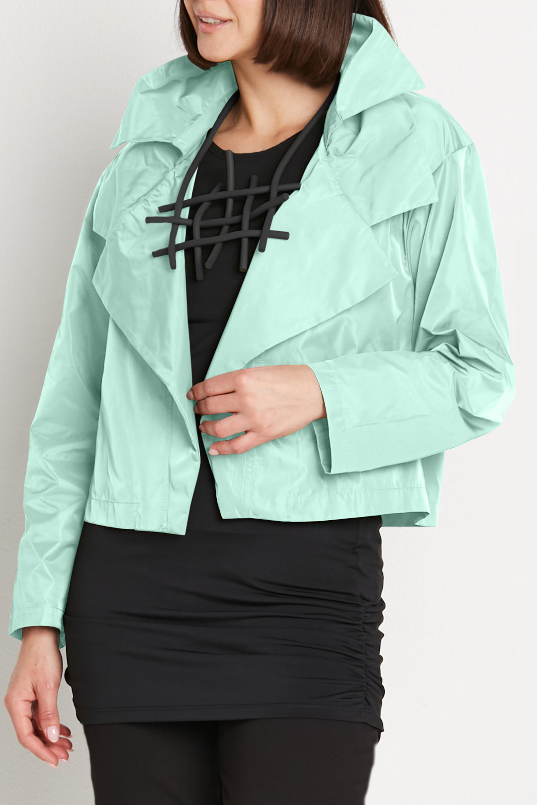 Nylon Triple Collar Jacket Haze