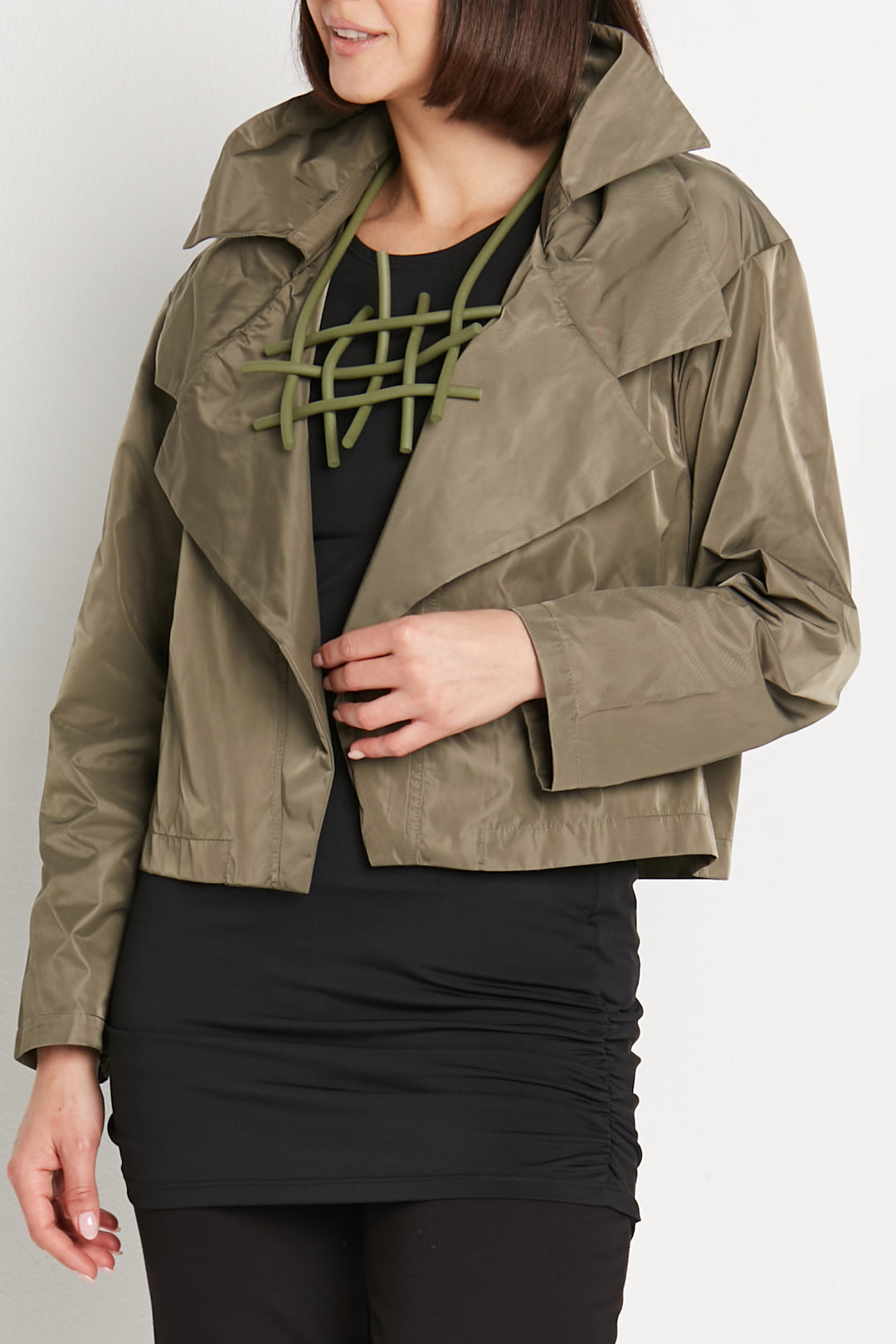 Nylon Triple Collar Jacket Loden