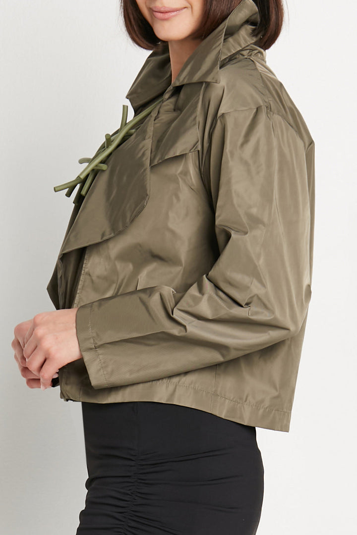 Nylon Triple Collar Jacket Loden