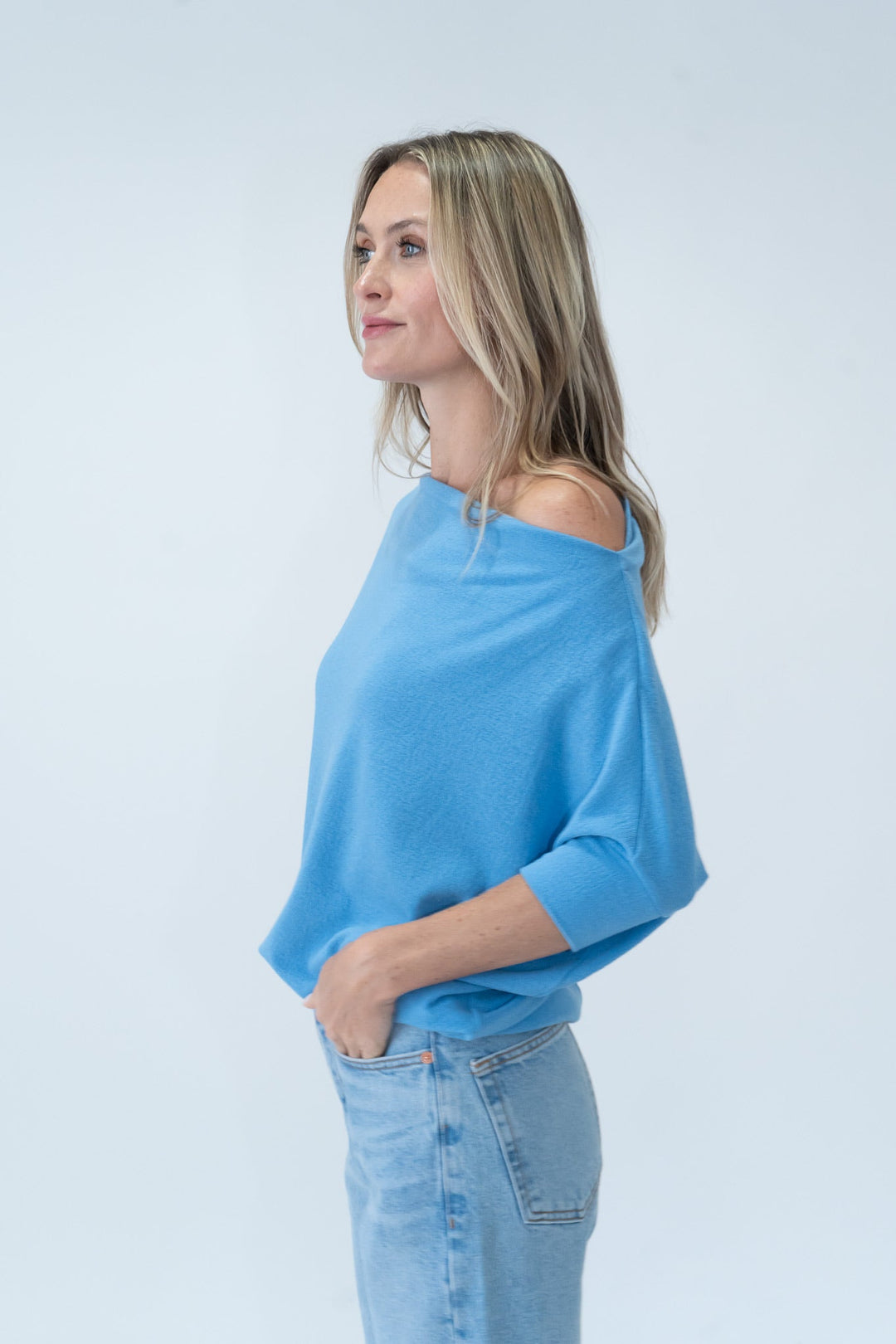 Anywhere Short Sleeve Top Crystal Blue