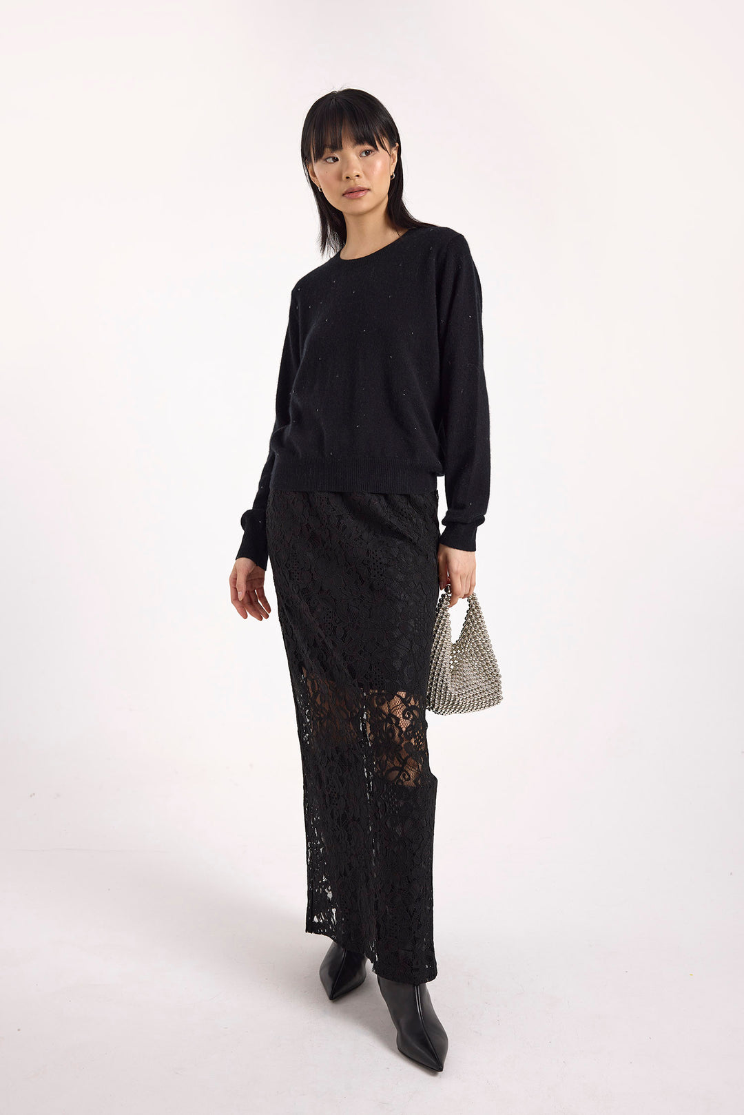 Gem Star Crew Sweater Black