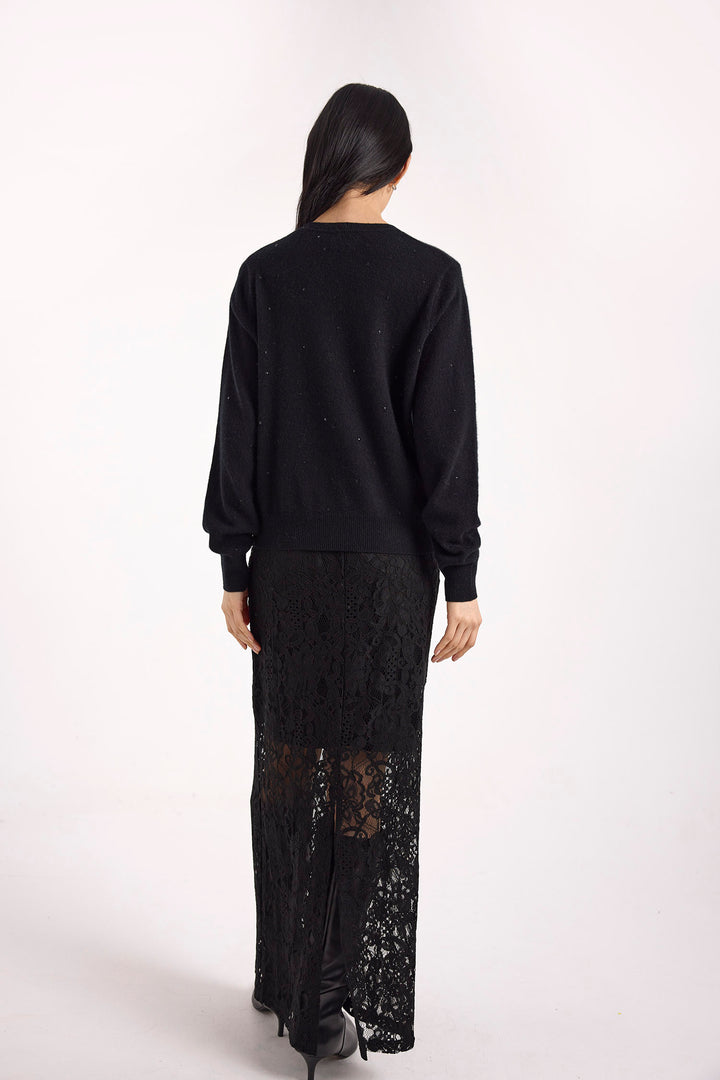 Gem Star Crew Sweater Black