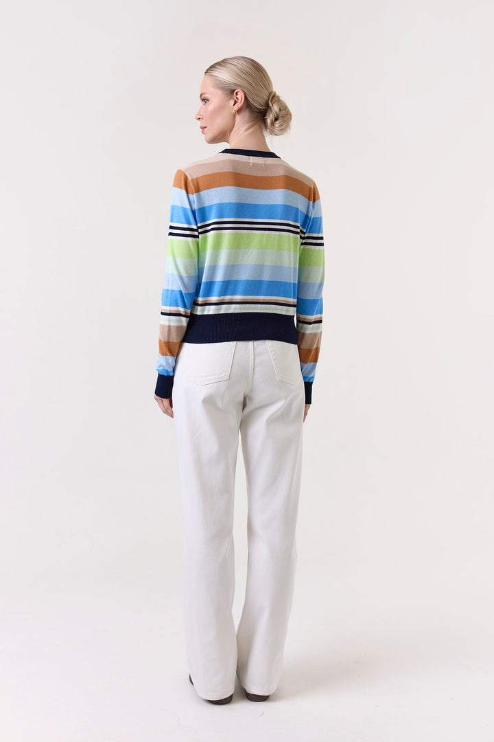 Ivy Strip Crew in Navy