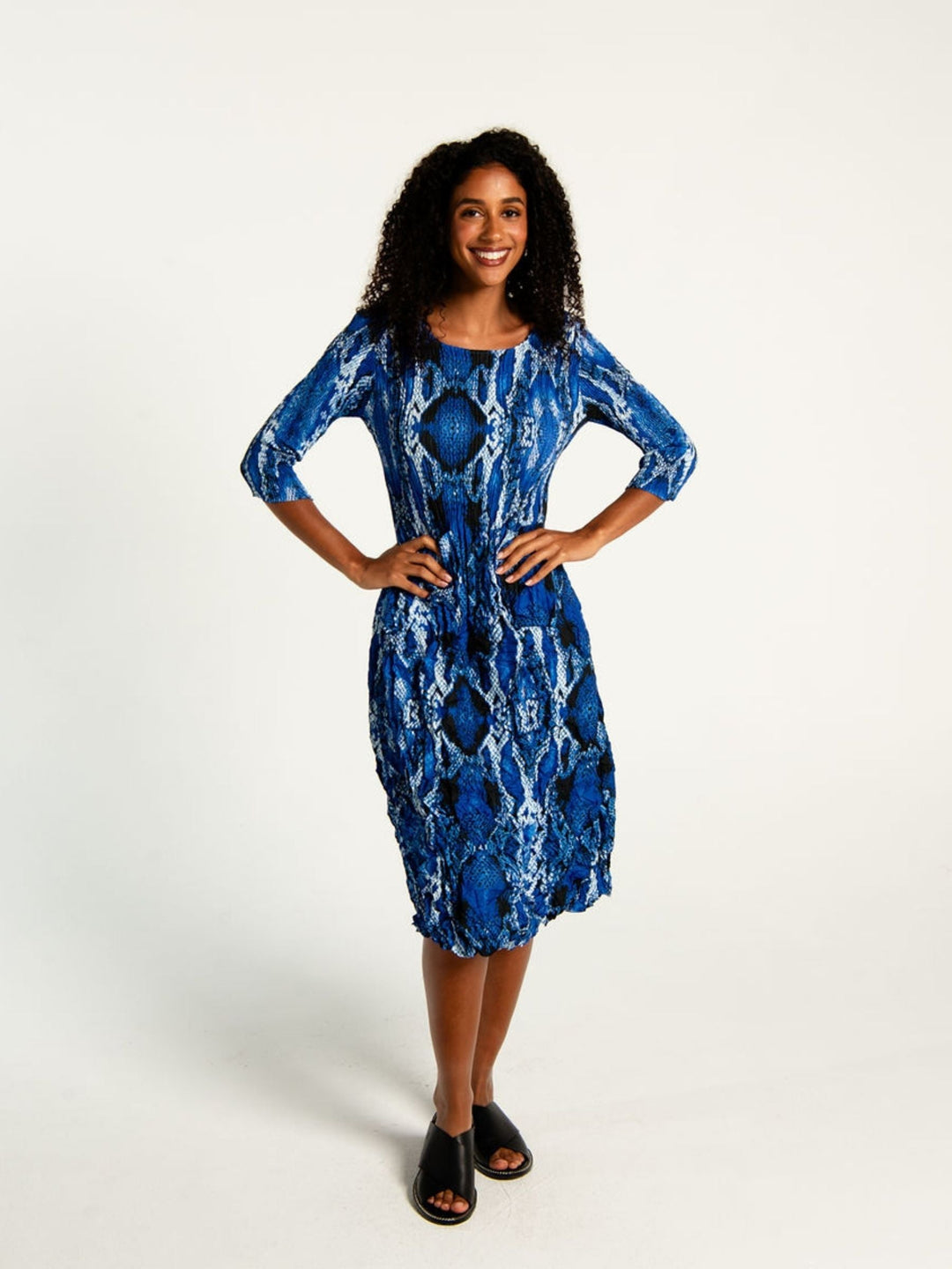 3/4 Sleeve Smash Pocket Dress Raptor