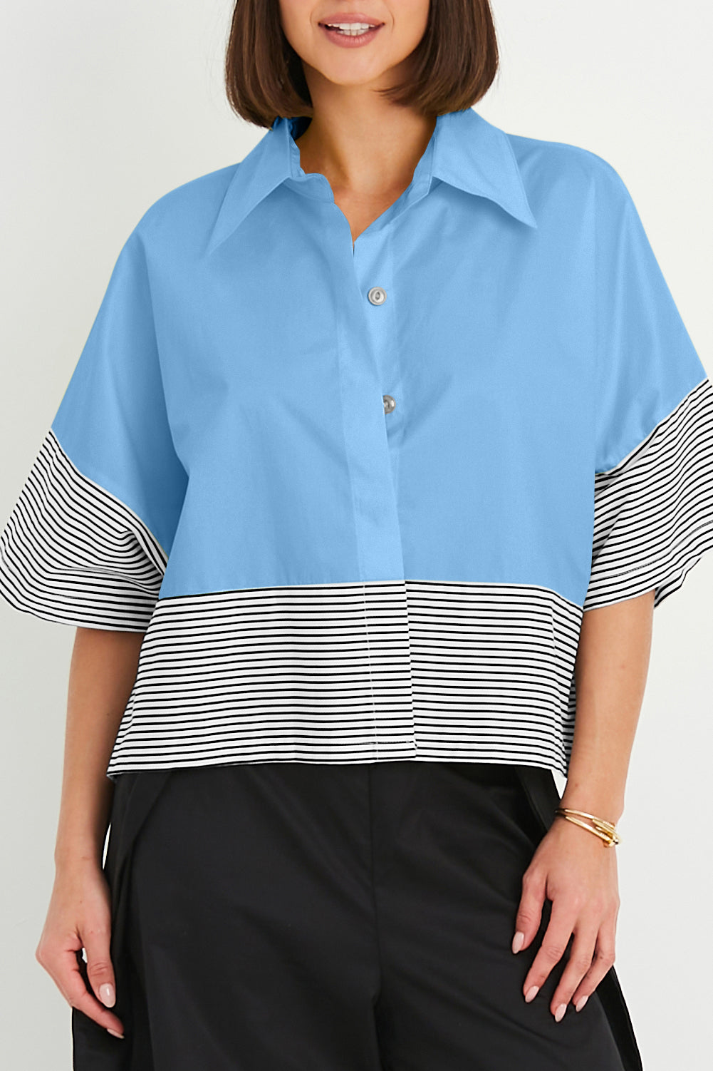 Campy Shirt Stripes Black Marina